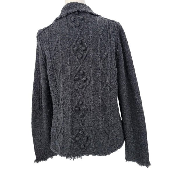 Tory Burch Wool Cardigan Sweater Chunky Large - Picture 5 of 7